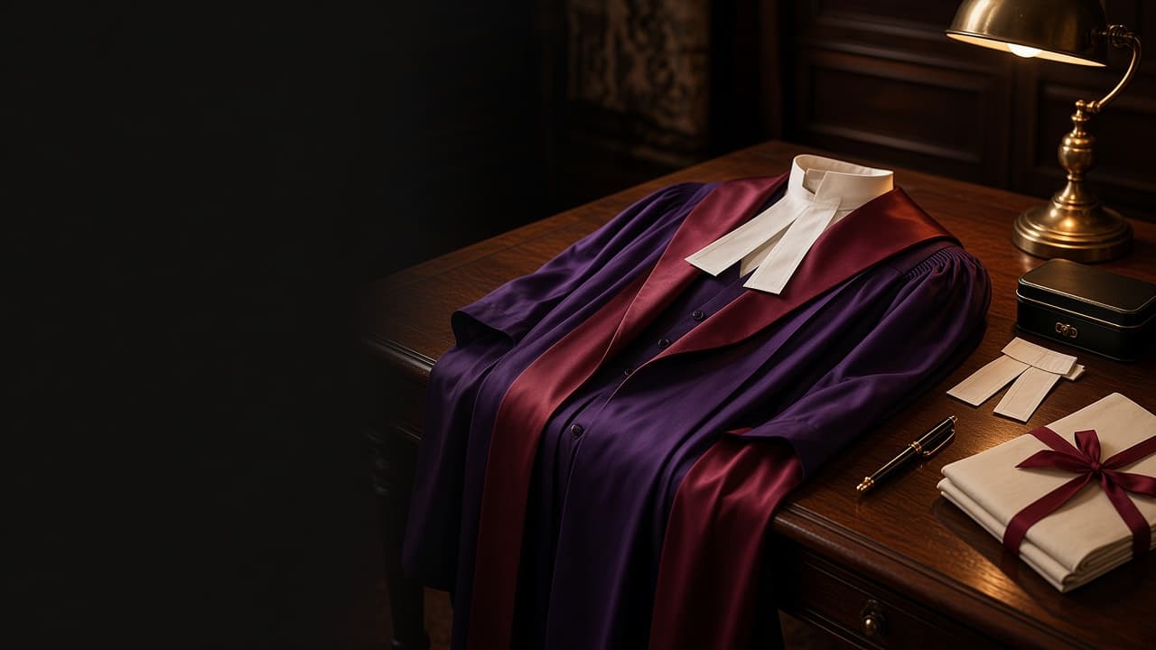 A barrister robing before court, used as the Digital Learning Edition call to action